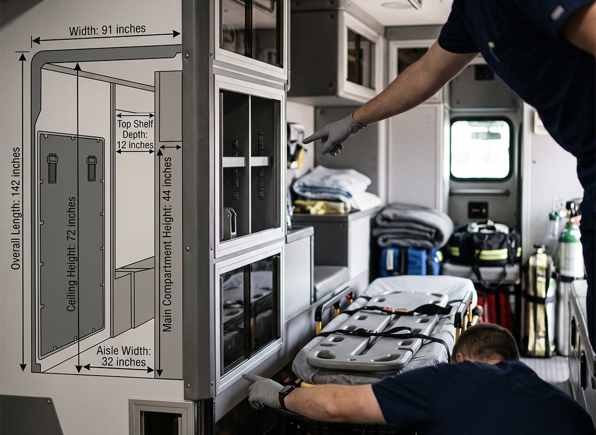 Ambulance module interior dimensions diagram