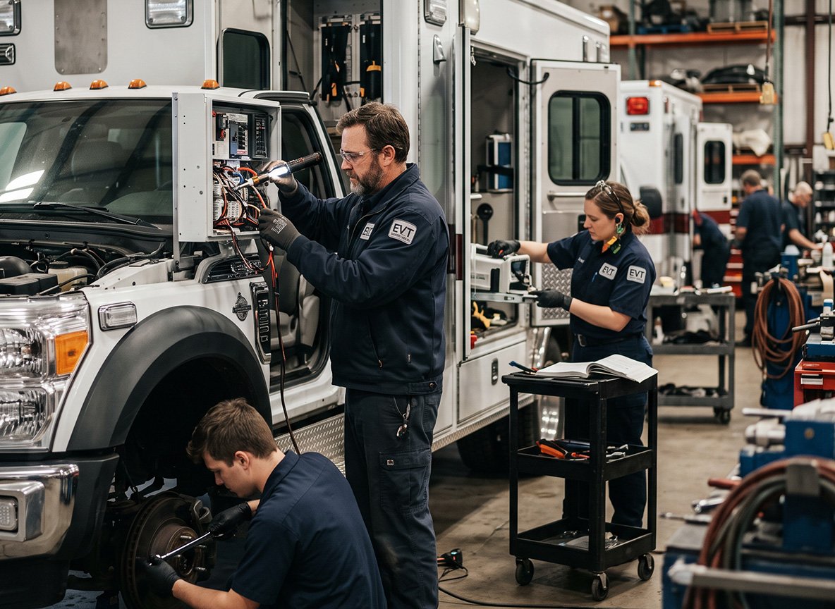 EVT-certified technicians working in a remount shop