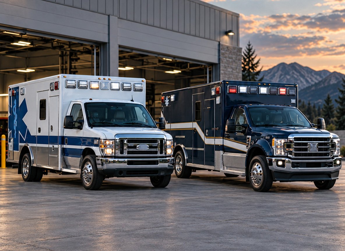 Horton and Wheeled Coach ambulances side by side