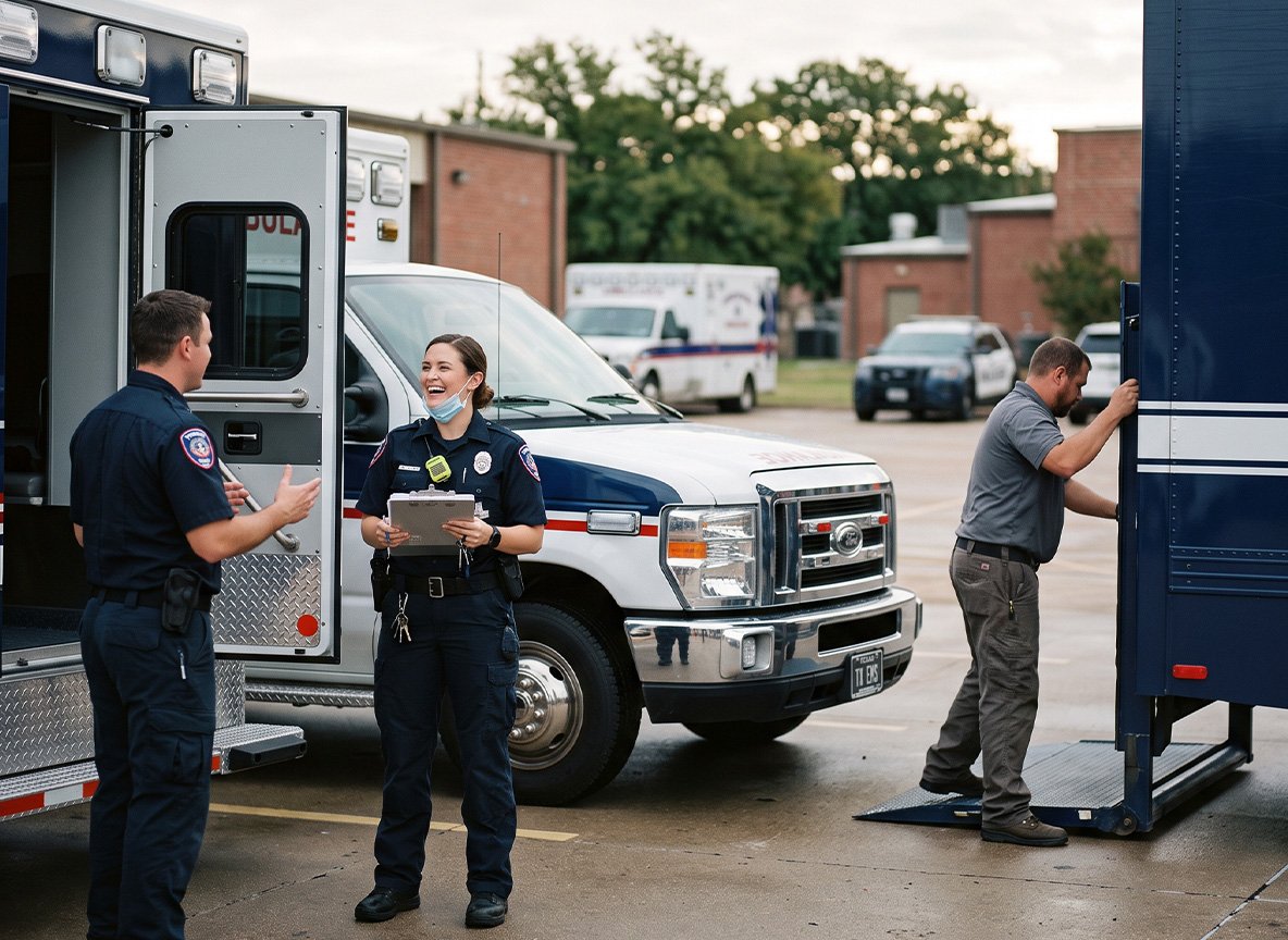 Texas EMS fleet remounted ambulance delivery