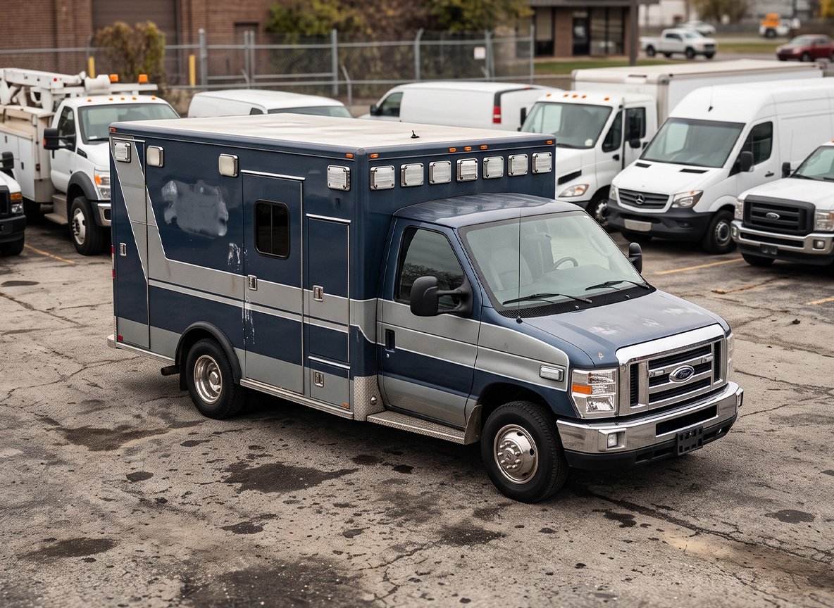 Used Type 1 ambulance for sale on dealer lot